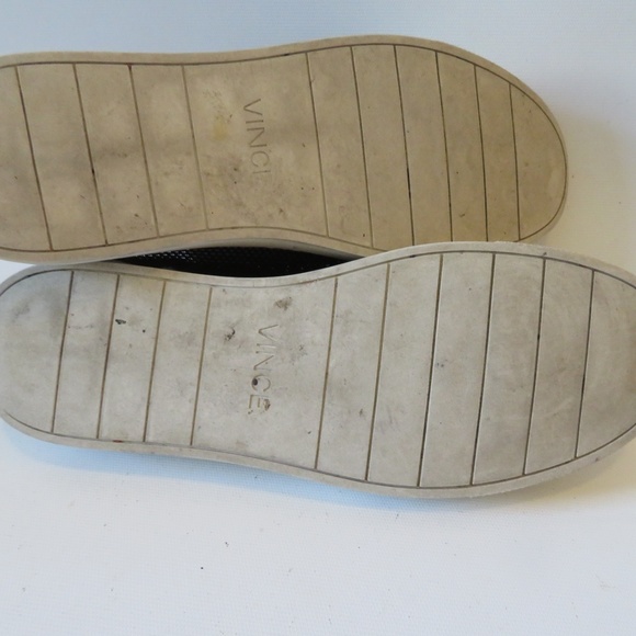 VINCE WHITE LEATHER BLACK MESH LACE UP SNEAKERS 9 - Picture 8 of 8